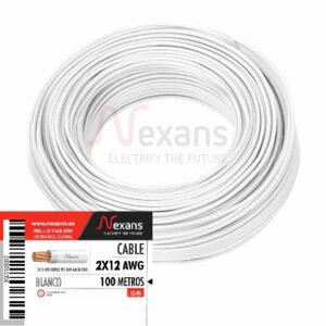 Cable Duplex Nexsans 2×12 60C R100 BLANCO x 100 MTS *
